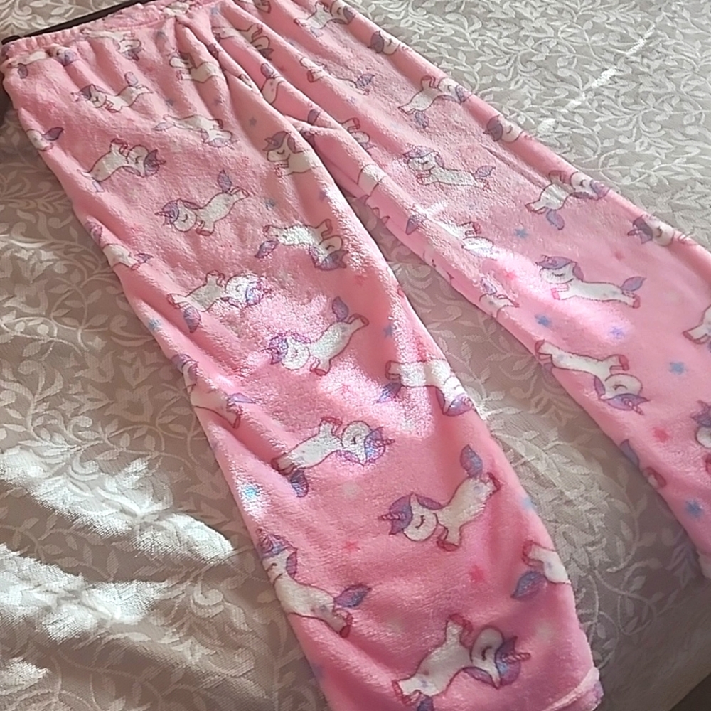 Girls unicorn pj bottom sz-lg (10-12)